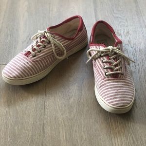 Red striped UGG shoes